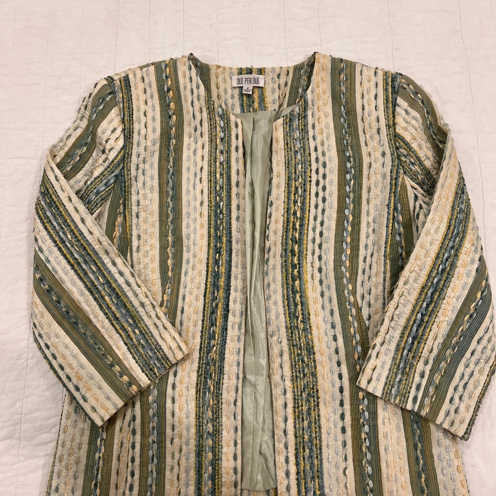 DUE' PER DUE' Open Front Career Textured Fully Lined Jacket--Size 10